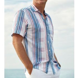Tommy Bahama Red White Blue La Pelosa Camp Shirt